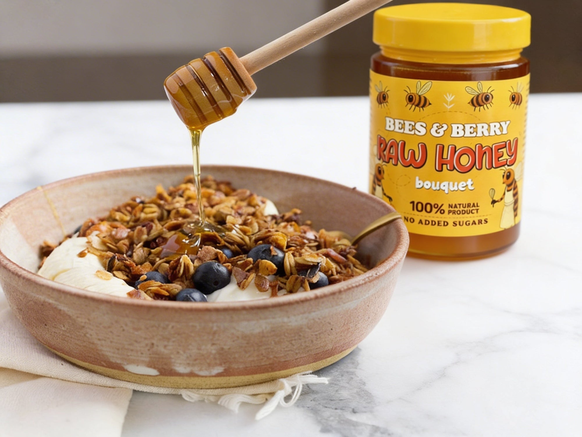 Granola Bowl with Raw Honey 🥄🍯