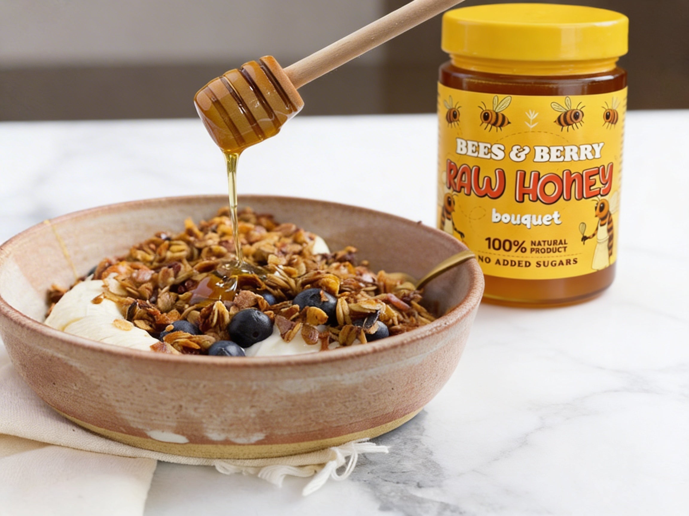Granola Bowl with Raw Honey 🥄🍯