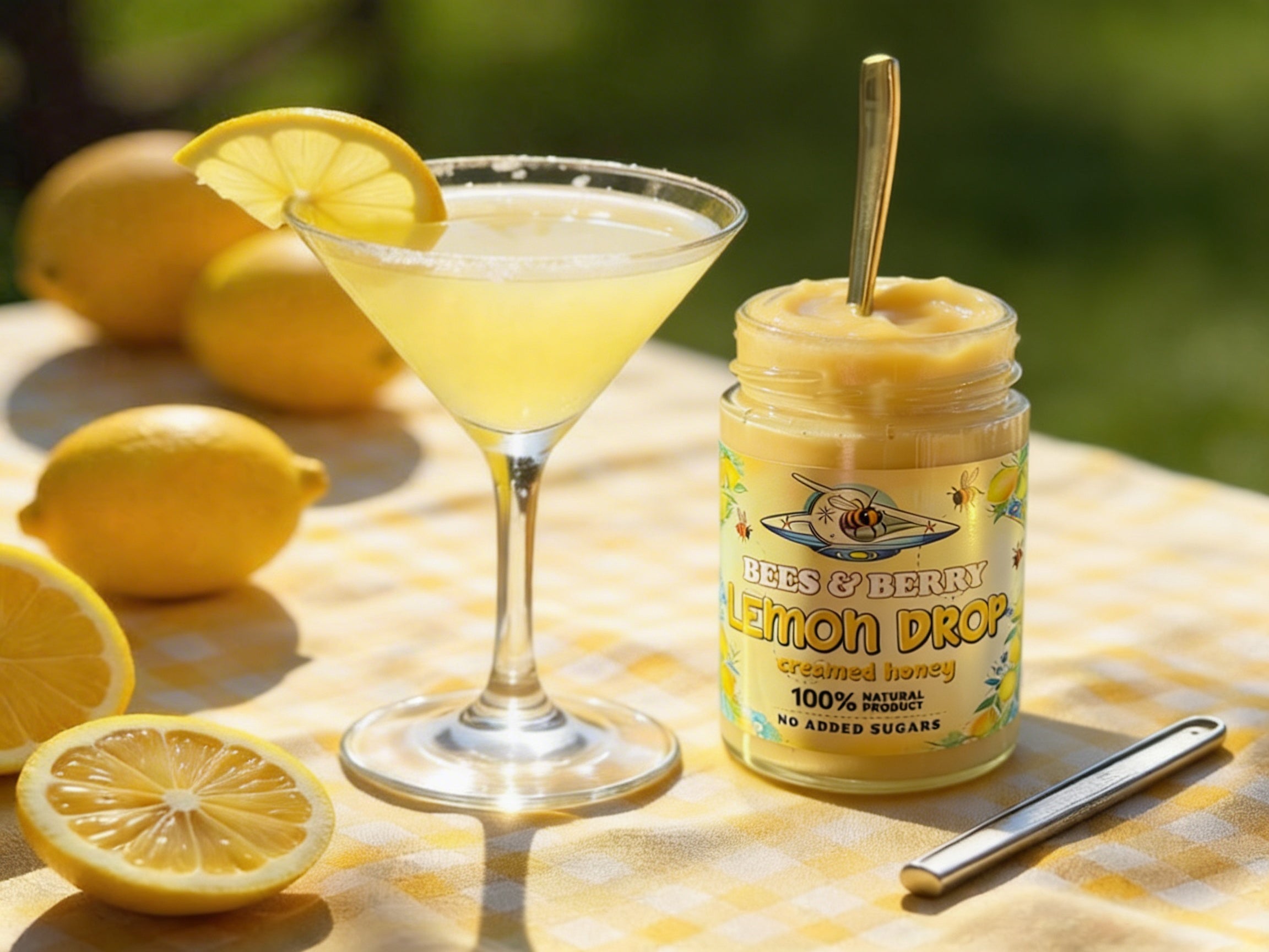 🍋 Lemon Drop Martini Mocktail (with Lemon Creamed Honey)