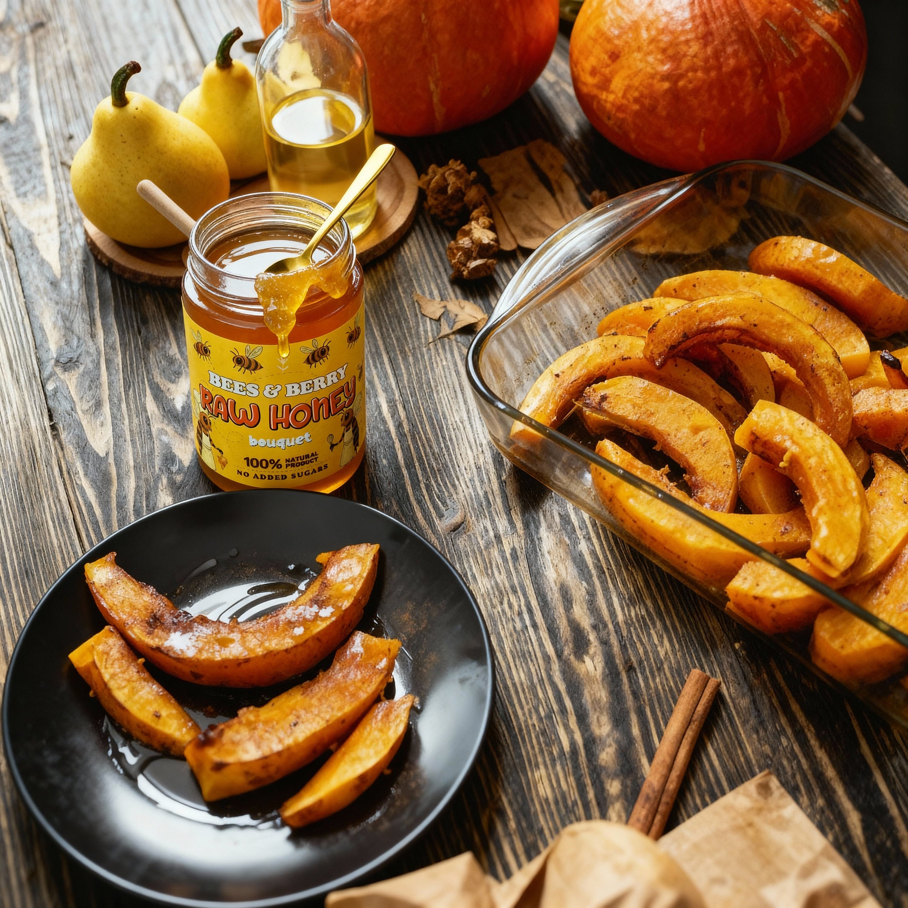 🍁🎃🍂Bee-Kissed Fall Baked Pumpkin Bites