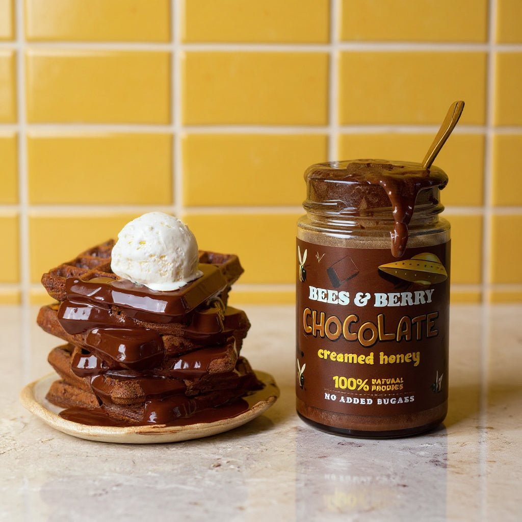 🧇 Chocolate Creamed Honey Waffles
