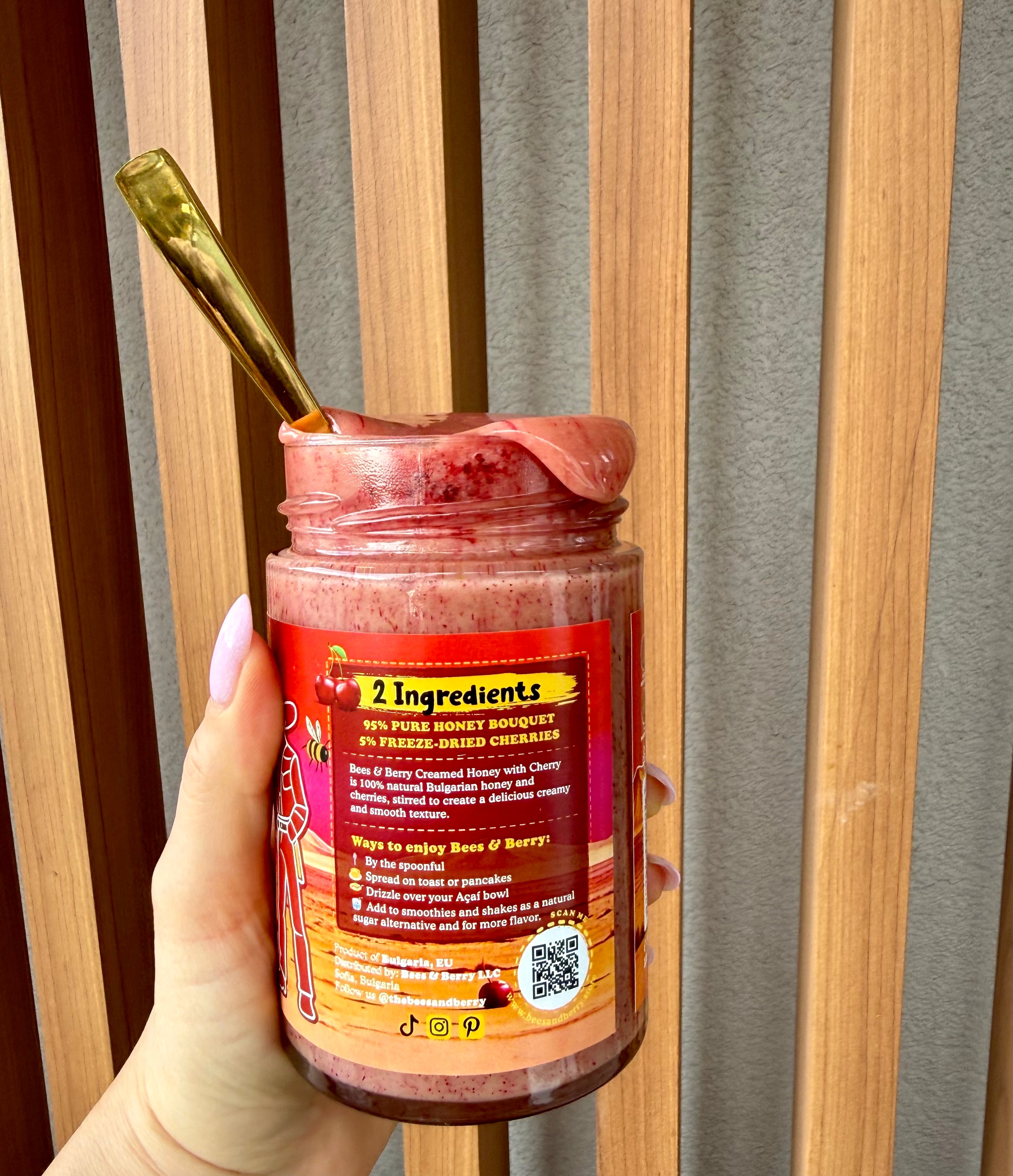 Lucky cherry creamed honey