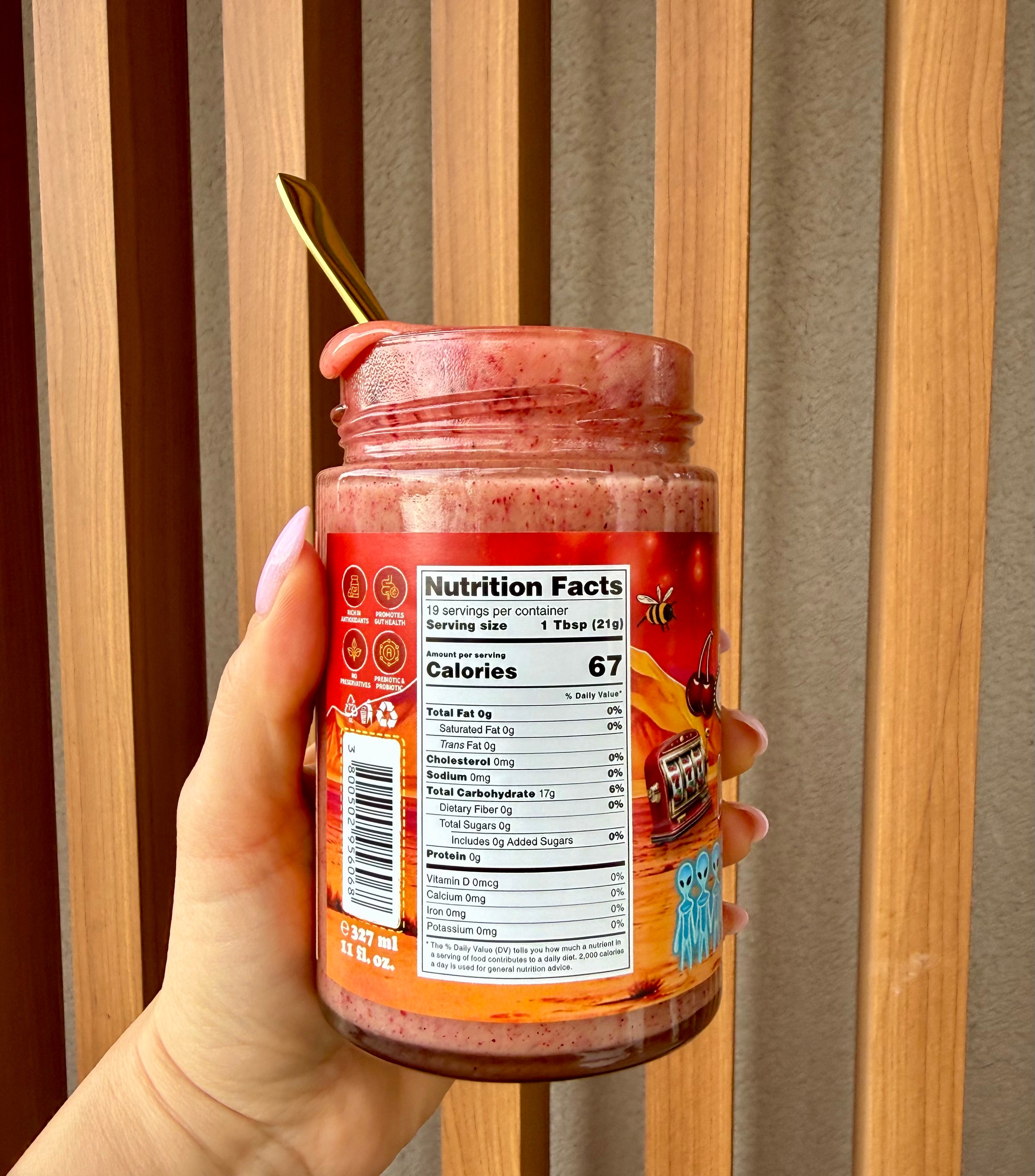 Lucky cherry creamed honey
