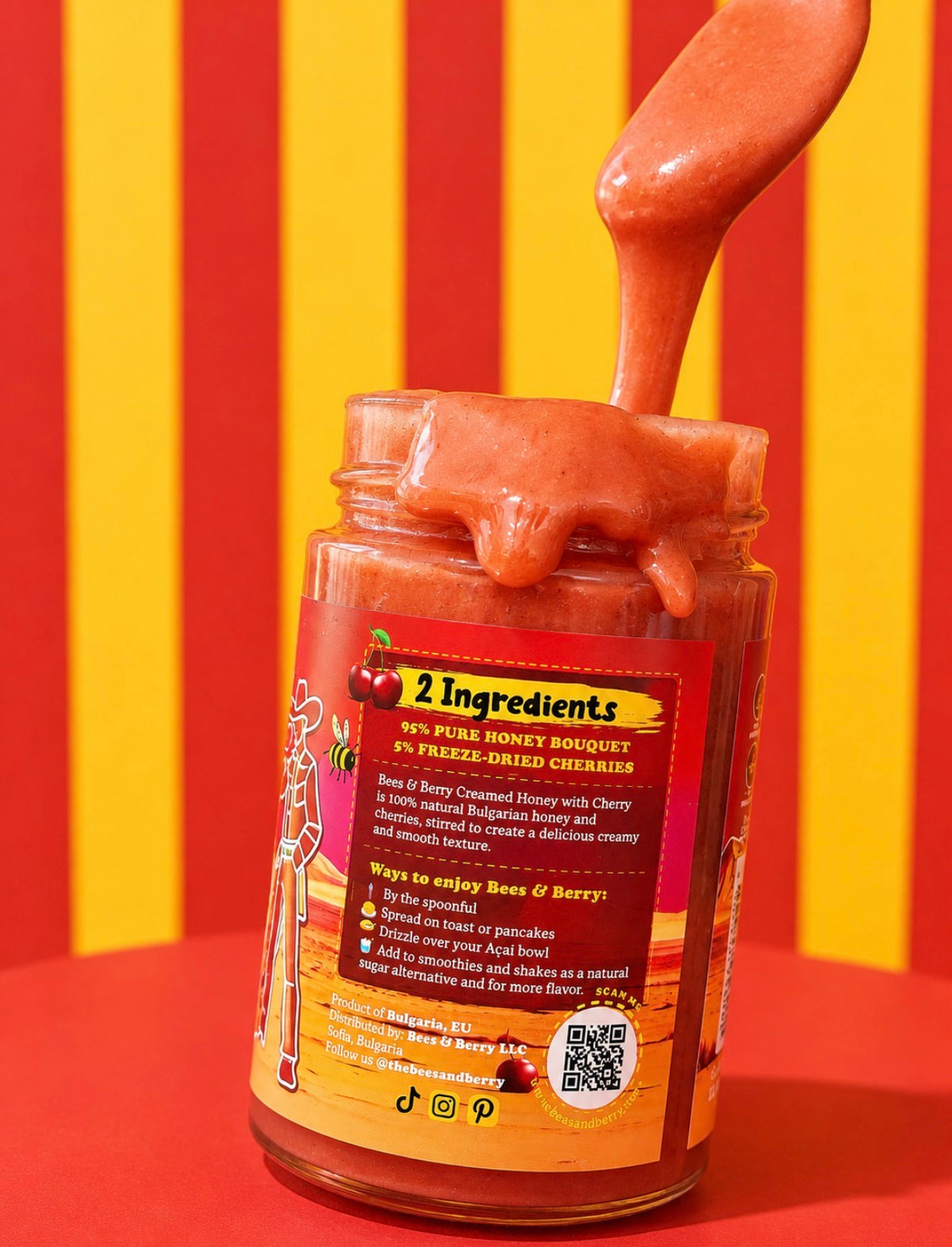 Lucky cherry creamed honey